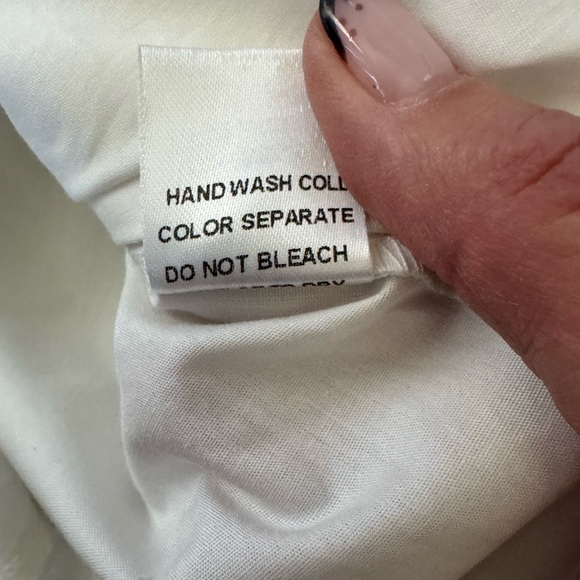 BiBi Pearl Embellished Button Down Blouse White Oversized Tunic Small Q48 - Picture 7 of 9